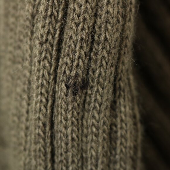 John Fashion Cardigan Sweater Open Front Draped Ruffles Knit Green Brown - Picture 7 of 11